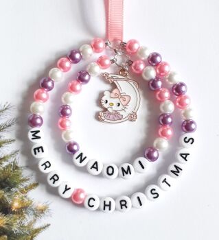 Hello Kitty - Pink Hello Kitty Character Personalised Christmas Tree Decoration