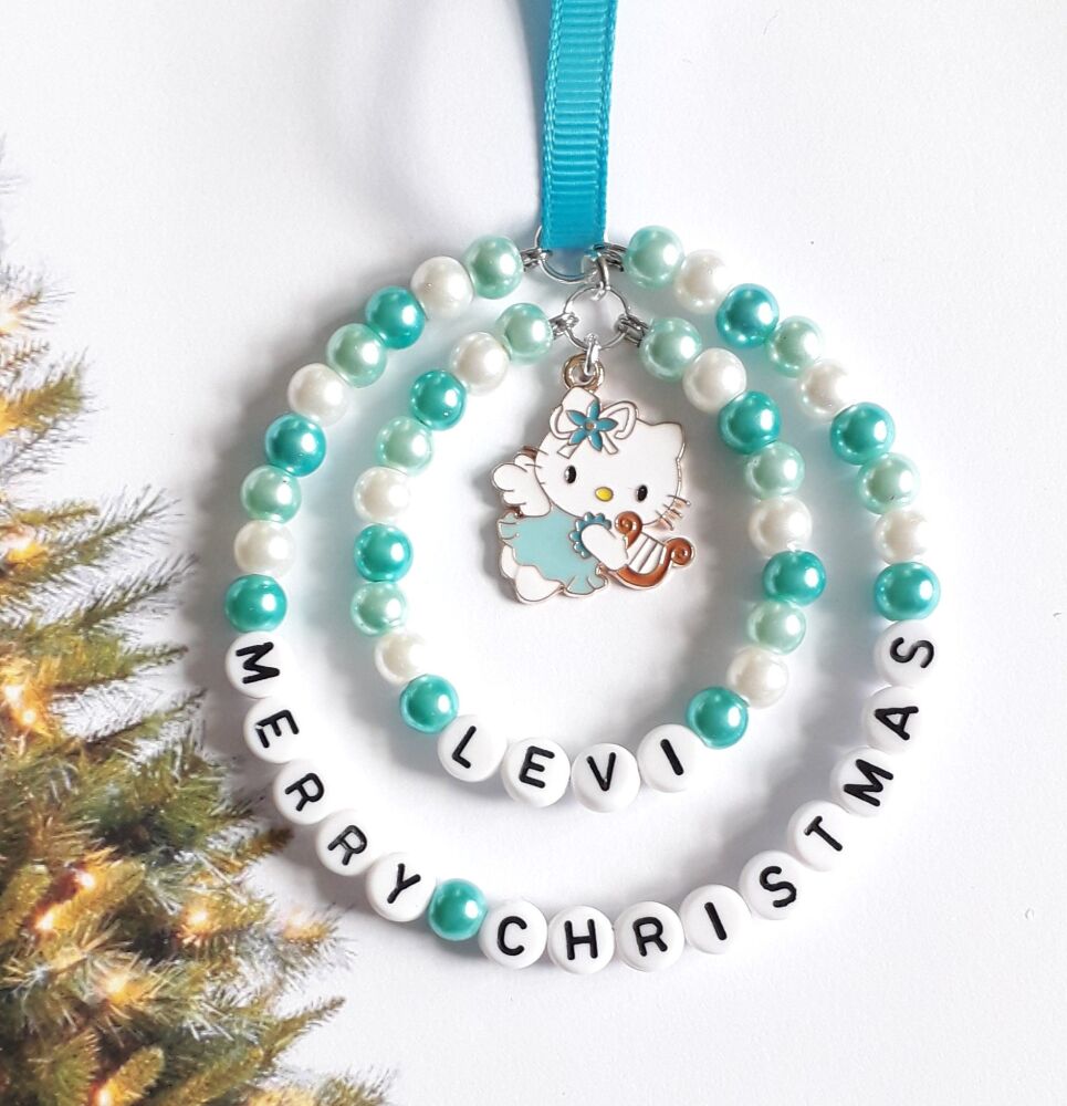Hello Kitty - Turquoise Hello Kitty Character Personalised Christmas Tree D