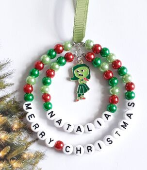 Inside Out - Disgust Character Personalised Christmas Tree Decoration