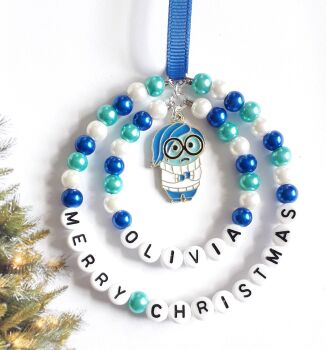 Inside Out - Sadness Character Personalised Christmas Tree Decoration