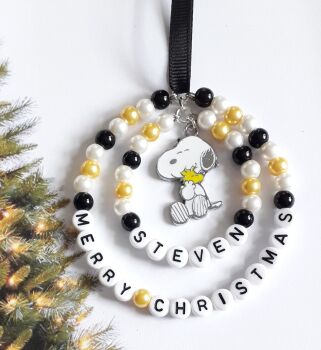 Snoopy & Woodstock Character Personalised Christmas Tree Decoration