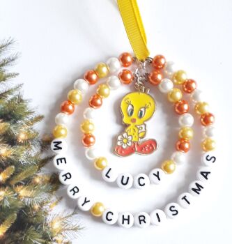 Tweety Pie Character Personalised Christmas Tree Decoration