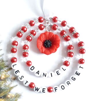 Personalised Red Poppy Memorial Remembrance Decoration