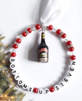 Baileys Mini Bottle Charm Personalised Christmas Tree Decoration