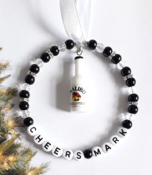 Malibu Mini Bottle Charm Personalised Christmas Tree Decoration