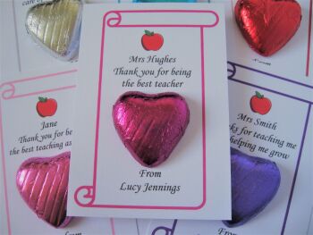 Thank You Chocolate Heart Apple Design