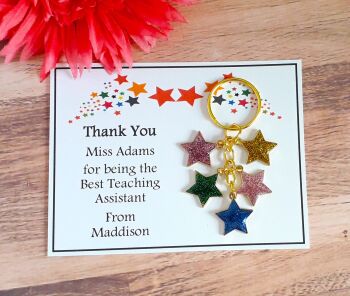 Glitter Star Charm Keyring