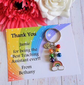 Rainbow Pendant Teacher Thank You Keyring