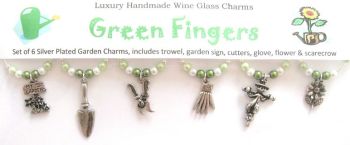 Set of 6 Garden Theme Wine Glass Charms - CC1056