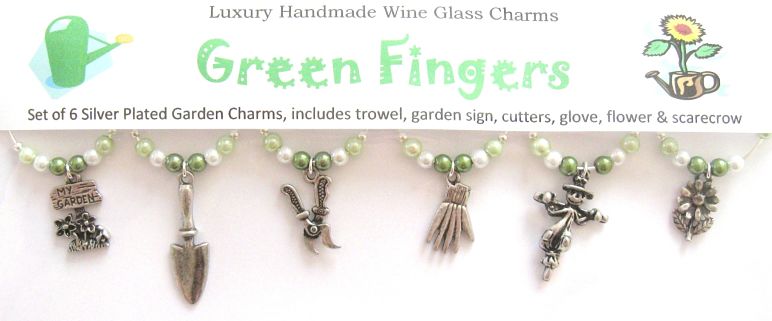 Garden Theme Wine Glass Charms - Set of 6