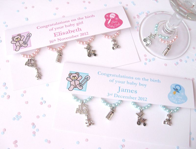 New Baby Gift - Set of 4 Wine Glass Charms - CC1219