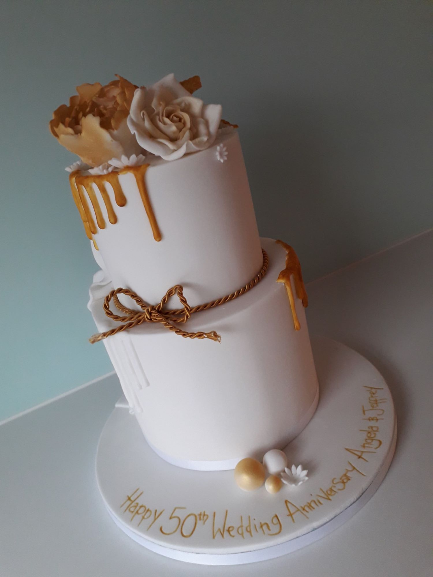 Double sided anniversary cake
