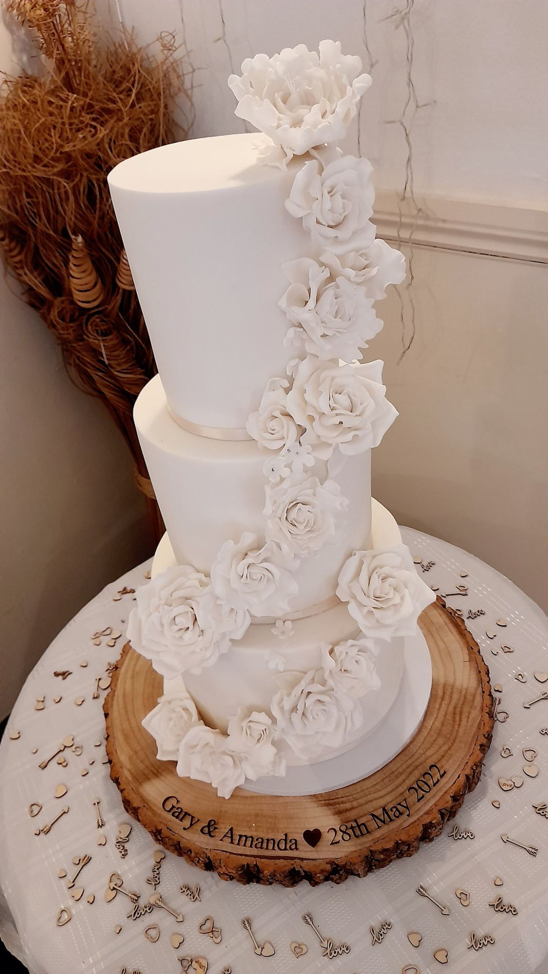 sugar flower wedding cakes 