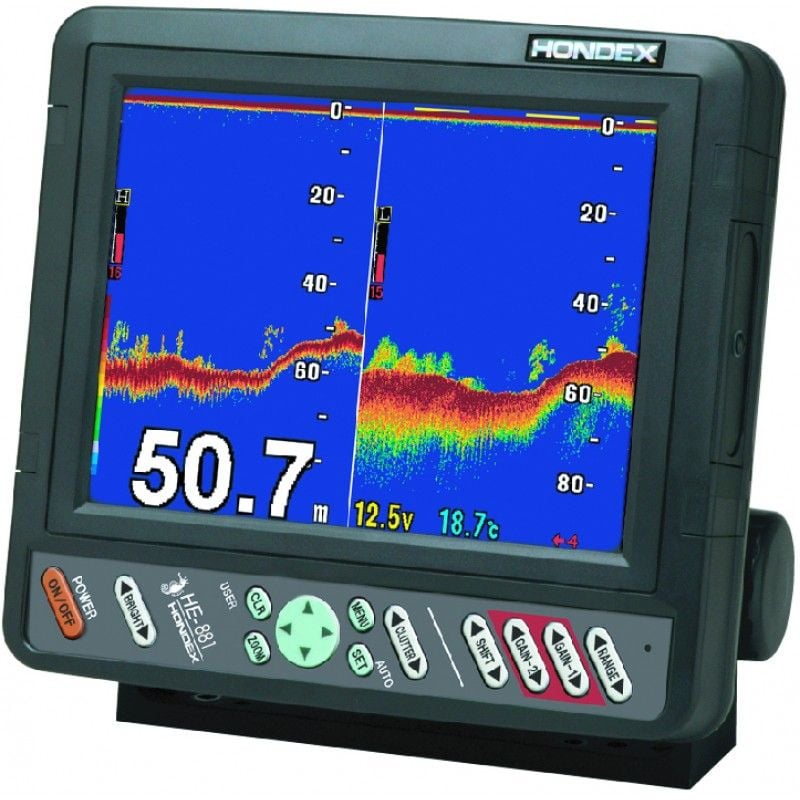Hondex HE-881, 8.4" display fish-finder with bronze transducer