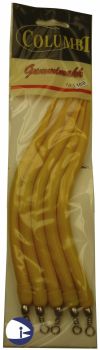 Rubber Eels - pack of 5 yellow in colour (size 10-0)