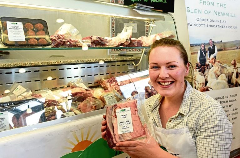 Victoria Gardiner, owner of The Scottish Goat Meat Company, Hillhead farm, Glen of newmill, Keith. Picture by Jim Irvine 18-9-16