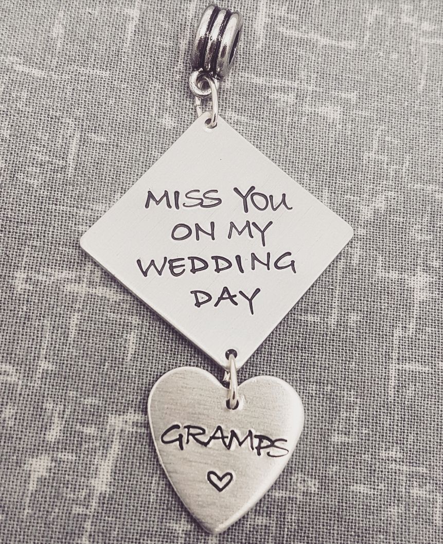 Bouquet Charm - Miss you on my wedding day