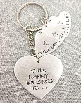 This .. Belong To.. (Heart with heart charms) Keyring