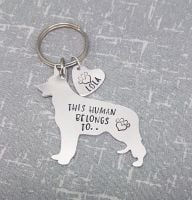 This Human Belongs To.. Dog Keyring - 30+ breeds available