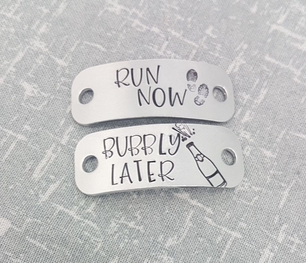Run Now - Bubbly Later Trainer Tags