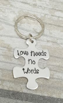 Autism Awareness Keyring (love needs no words)