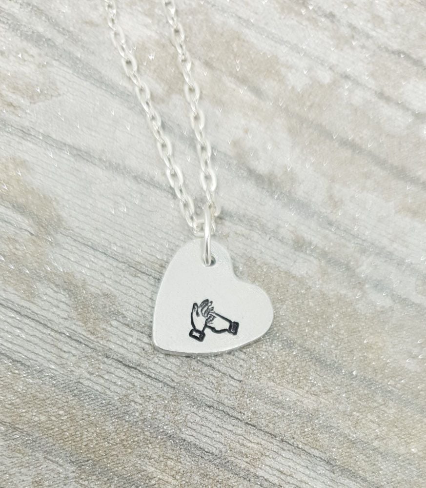 BSL Heart Initial Necklace
