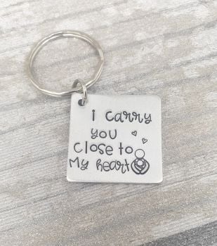 I carry you close to my heart Keyring