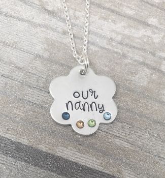 Flower Necklace with Birthstones - Perfect for Mummy/Nanny