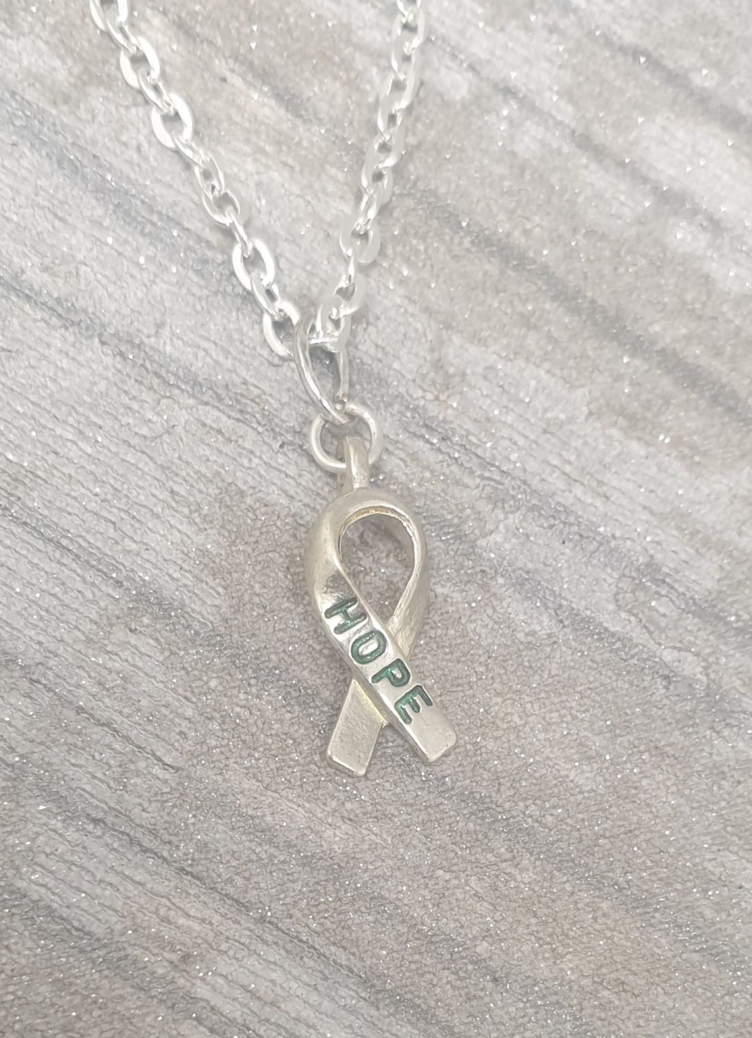 HOPE Ribbon Necklace - Mental Health Awareness - MIND Charity Item
