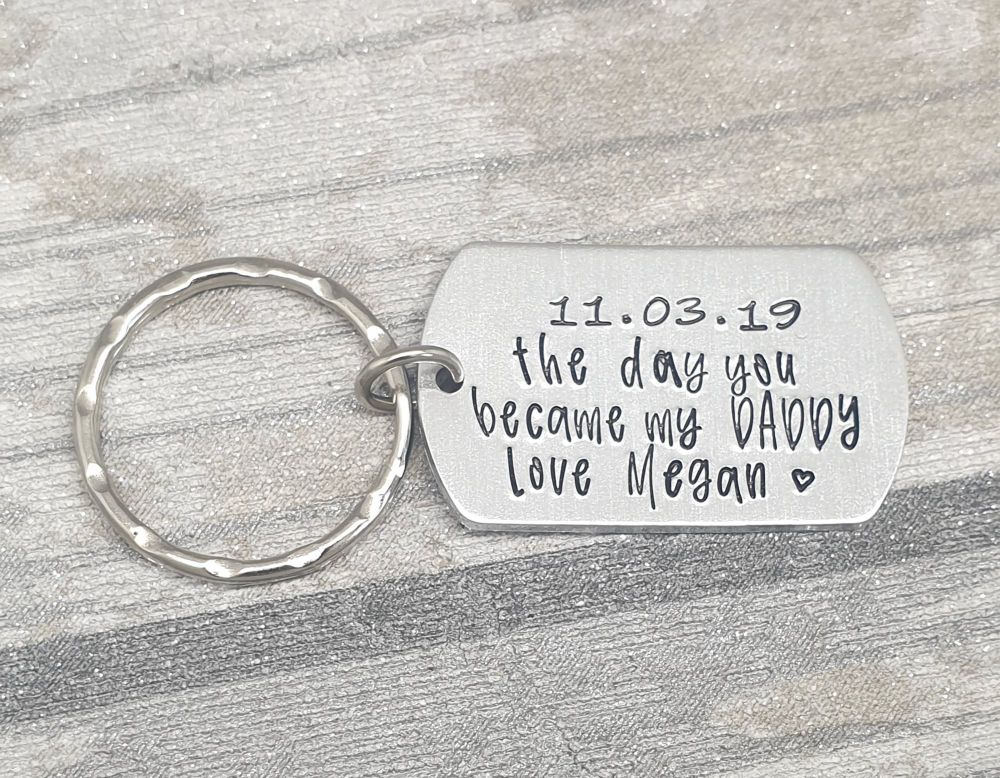 The day you became my Daddy Keyring