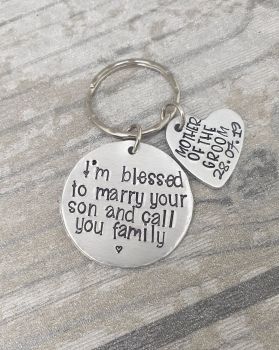 Father of the Groom - I'm blessed to marry your son and call you family - Keyring