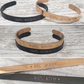 Her King / His Queen Cuff Bracelets.