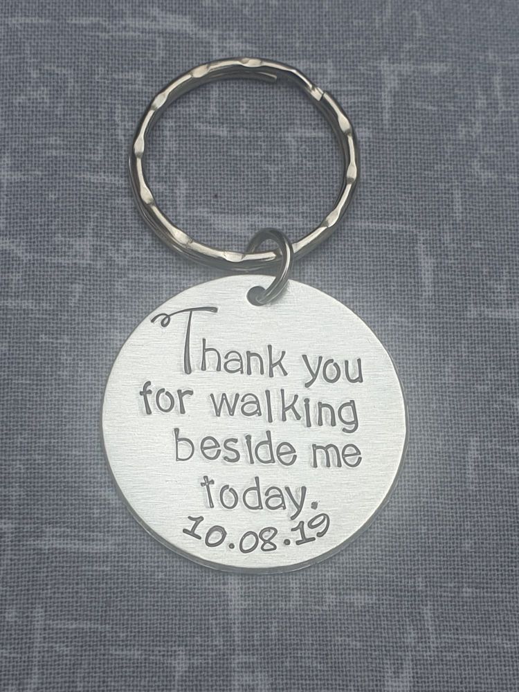 Thank you for walking beside me today Keyring