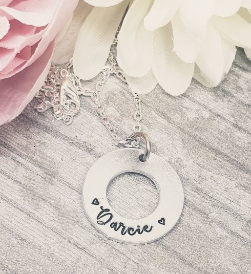 Washer Name Necklace