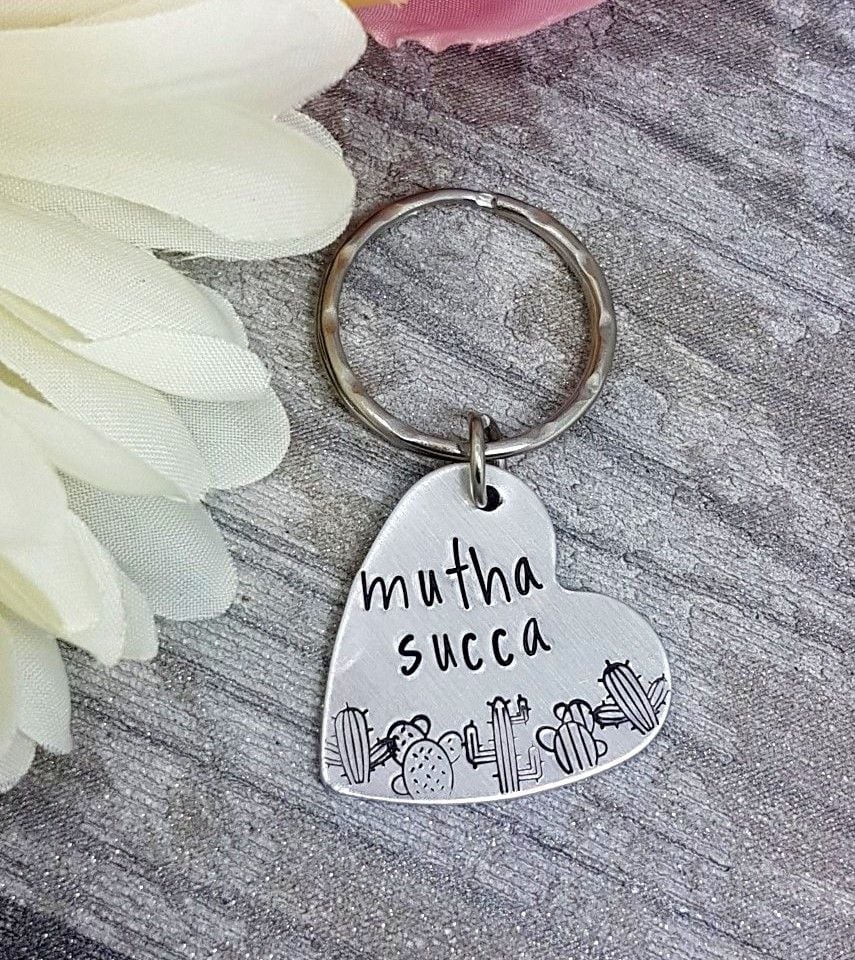 Mutha Succa Keyring - Succulent themed keyring