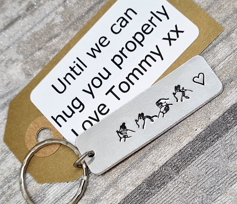 ** HUGS ** - BSL Keyring - with gift note
