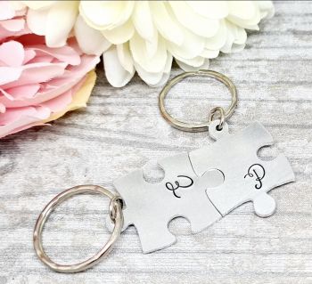 Initial Puzzle Piece Keyring 