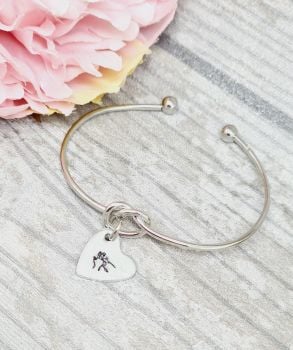 BSL Knot Bangle initial - heart