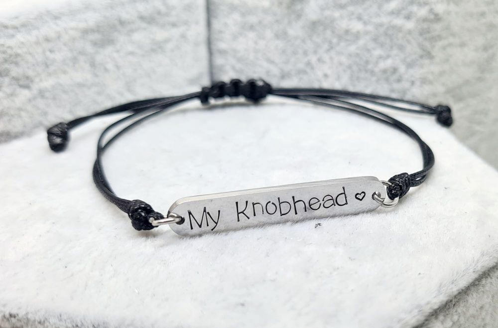 Valentines Adjustable Bracelet with personalised wording