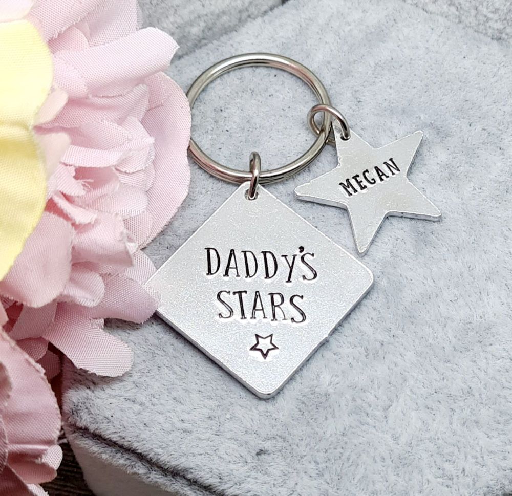 Daddy's Little Stars Keyring with Fish Charms