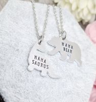Mama Bear / Mama Saurus Necklaces - Family Member can be changed to suit   