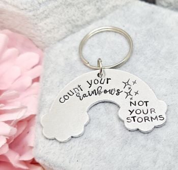 Rainbow Keyring - Count your rainbows, not your storms 
