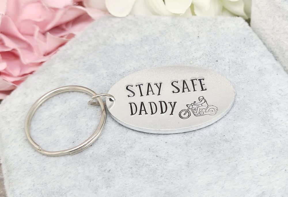 Stay Safe Daddy - Motorbike Keyring 