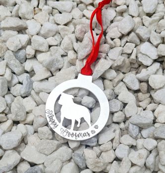 Dog Decoration - Happy Woofmas -  Available in 8 different breeds.