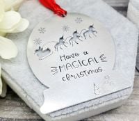 Have A MAGICAL Christmas Decoration - Unicorn Sleigh Christmas Decoration - Can be personalised