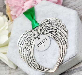 Angel Wing Decoration with Personalised Charm 