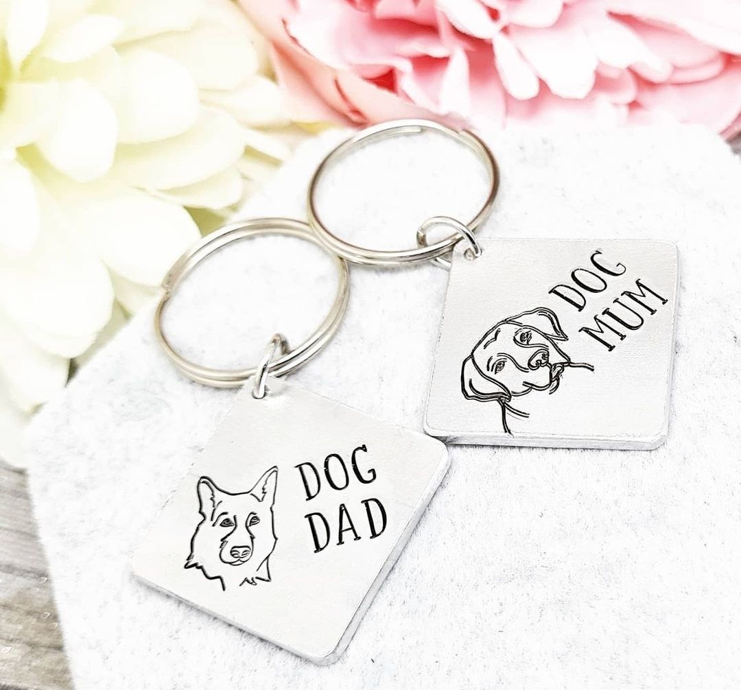 Square Dog Mummy Keyring - 14 breeds to choose from!