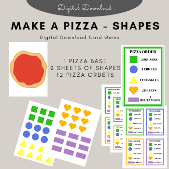 Pizza Making - Shapes - Printable Game