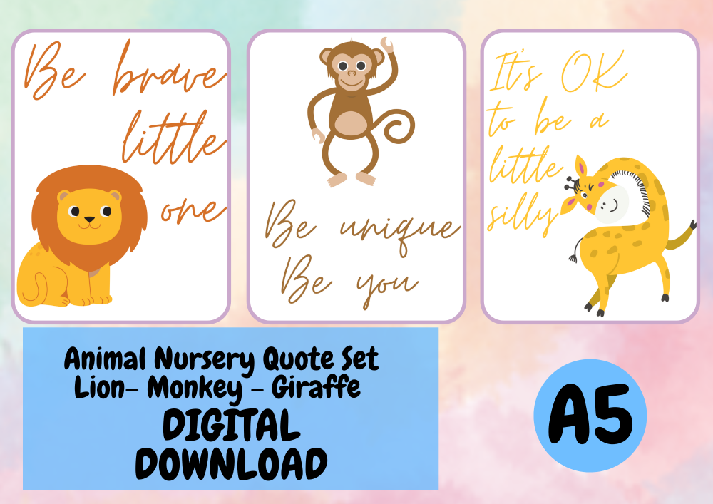 Animal Quotes - Lion/Monkey/Giraffe