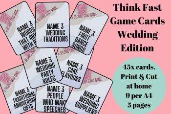 Think Fast - 5 second card game - WEDDING EDITION